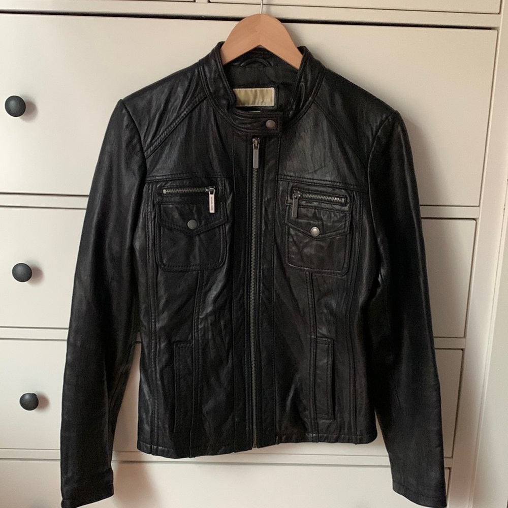 Michael Kors Leather Moto Jacket